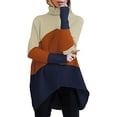 thumbnail image 1 of Hauts en Tricot à Col Roulé et à Manches Longues à Revers Asymétriques, 1 of 4