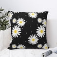 thumbnail image 4 of Wukai Daisies Flowers Premium Polyester Fleece Pillow Covers with Hidden Zipper Closure,Luxuriously Soft and Durable-12"x12", 4 of 7