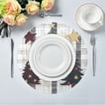 thumbnail image 3 of WOBOGO Christmas Trees on Black Lines Pattern Round Placemats Set of 1 Heat Resistant Washable Kitchen Table Decorations 15.4in, 3 of 7