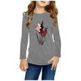 thumbnail image 3 of Ugoldhm Girls Tops Crewneck Fashion Floral Print Shirts Fall Long Sleeve Tees 3-13 Years, 3 of 5