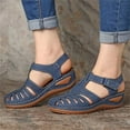 thumbnail image 6 of NOKIO Cute Sandals for Women's Fashion Comfortable Ankle Hollow Round Toe Sandals Soft Sole Closed Toe Shoes, 6 of 7