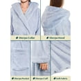 thumbnail image 4 of PAVILIA Women Hooded Plush Soft Robe | Fluffy Warm Fleece Sherpa Shaggy Bathrobe (S/M, Light Blue), 4 of 7