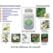Cycle Ease Provides Complete Menstrual Period Support, Calming and Controling the Symptoms Naturally. 120 Vegan Capsules. 1