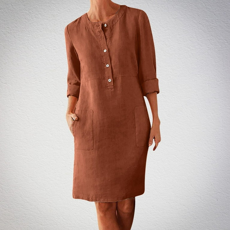 downfall chocolate linen midi dress DISSH