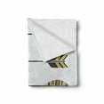 thumbnail image 2 of Arrow Soft Flannel Fleece Throw Blanket, Old Fashioned Arrow Vintage Native Prehistoric Country Elements, Cozy Plush for Indoor and Outdoor Use, 50" x 60", Yellow Black, by Ambesonne, 2 of 6