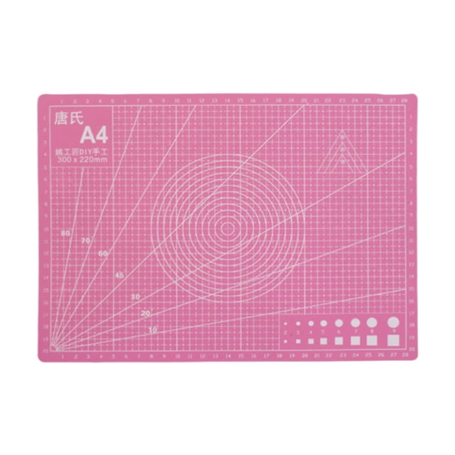 arctrm Cutting mat with grid, double-sided PVC table protector, versatile use for model pink