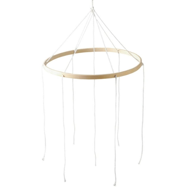 Móvil para cuna con marco y campanillas de viento colgantes para niños y niñas, fácil de hacer uno mismo para la habitación del bebé. 23 cm 6 agujeros