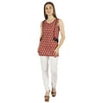 thumbnail image 4 of Moomaya Blouse Décontractée Longue en Coton Imprimé Tunique à Col en V pour Femmes, 4 of 6