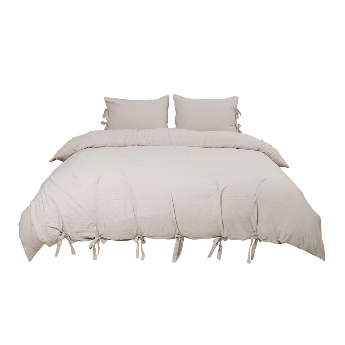 Duvet Cover Pillowcase Quilt Cover Washed Cotton Tan Super King