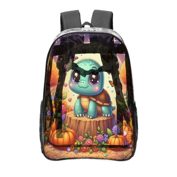 Turtle Baby Pattern Transparent Backpack Lightweight And fashionable Showcasing Personality And Leading The Trend