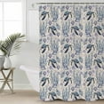 thumbnail image 2 of Extra Long Shower Curtain 72x96 Inch, Coastal Ocean Shower Curtain Waterproof Bathroom Decor Blue Turtle Starfish Retro Coral Shell Fabric Bath Curtain Set Accessories with Hooks, 2 of 6