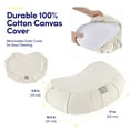 thumbnail image 3 of Crescent Zafu Meditation Cushion, 17" Yoga Pillow with removable cotton cover, Cream, 3 of 5