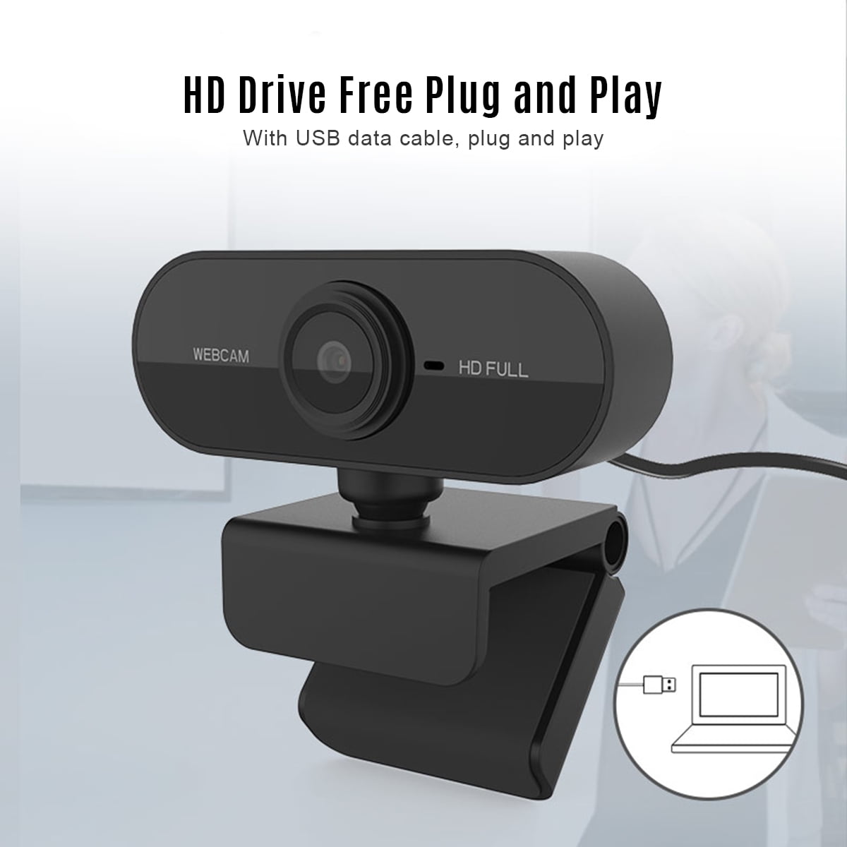 1080P HD Computer Camera ideo Conference Camera Webcam 2 Mega Pixel Auto Focus 360 Rotation USB for Video Meeting Online Teaching
