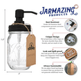 thumbnail image 2 of Classic Farmhouse 16 Ounce Ball Glass Mason Jar Soap Dispenser - Black, 2 of 3