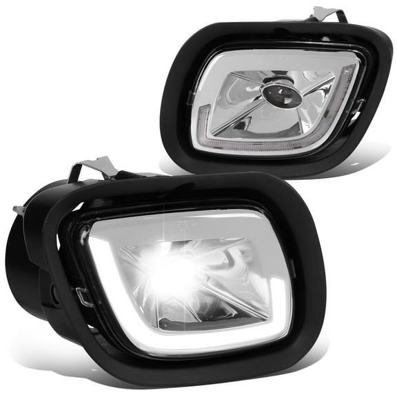 DNA Motoring FL-HAY-007-CH For 2008-2017 Freightliner Cascadia Chrome Housing Full LED Projector 3D Light Bar Fog Lights