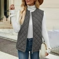 thumbnail image 6 of Busydd Cotton Vest for Women Warm Comfy Sleeveless Puffer Vest Casual Fashion Solid Color Zipper Womens Vest with Pockets 3XL, 6 of 9