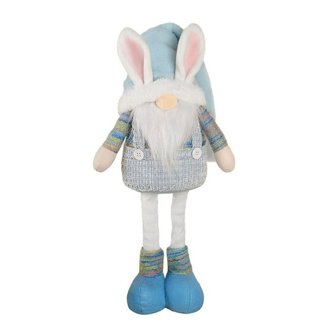 Diconna Easter Table Decorations Cute Bunny Gnome with Retractable Legs Centerpieces for Home Party Spring Tiered Tray Decor
