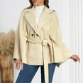 thumbnail image 2 of WRKEKC Women's Solid Color Winter Coat Long Sleeve Button Front Collared Casual Jacket Outerwear, 2 of 7