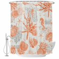 thumbnail image 2 of Shower Curtains for Bathroom, Orange Starfish Waterproof Fabric Shower Curtain, Rustic Ocean Coastal Shells Conch Coral Decorative Bathroom Curtain for Bathtub, 72"x72", No Hooks Included, 2 of 9