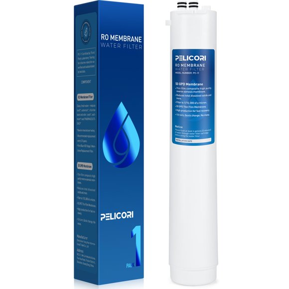 PeliCori H2O Stage 3 filter, Pure Blue H2O Stage 3 Membrane Filter Replacement for Reverse Osmosis System (1 Pack)
