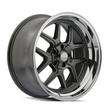 17x8 Ridler 610 Grey/Polished Lip Wheel 5x4.5 (0mm)
