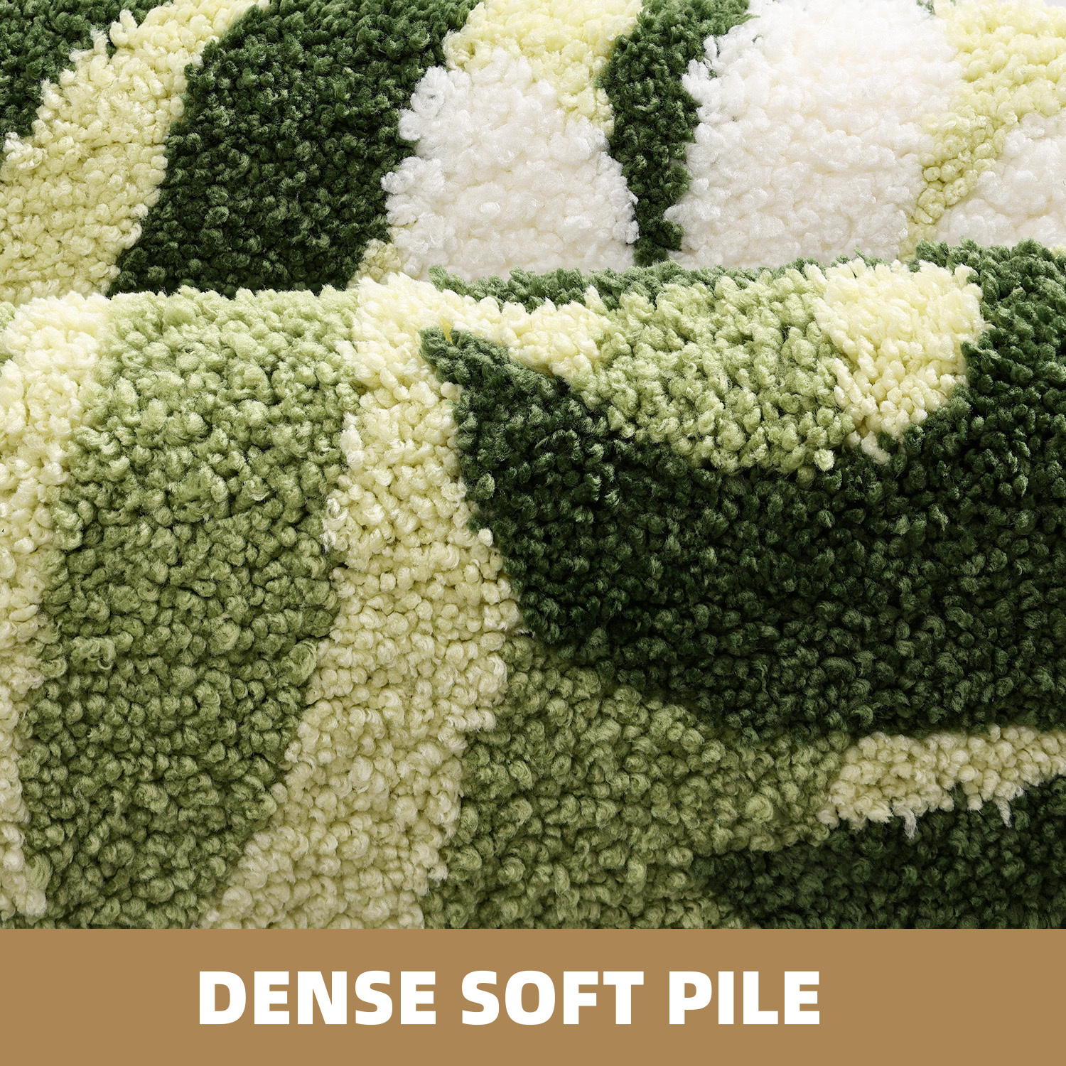 PABUBE Monstera Leaf Bathroom Rug, 17"x29", Cute Green Plush Bath Mat, Fluffy Soft & Absorbent, Non-Slip and Machine Washable Bath Rug for Bathroom Floor