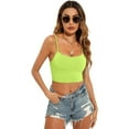 thumbnail image 3 of Alove Women Cropped Built-In Bra Camisole Adjustable Straps Tank Tops,2 -Packs, 3 of 5