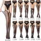thumbnail image 5 of Medias de red con tiras sexuales Medias de seda Súper elásticas Pantalones de liguero sexys para mujer Medias de red fina abiertas antideslizantes, 5 of 6