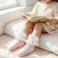 thumbnail image 5 of Miaouyo Toddler Baby Girl Crew Socks Soft Breathable Lace Ruffle Bow Princess Socks, 5 of 7