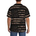 thumbnail image 3 of Gukieu American Flag with Desert Camouflage Print Men's Short-sleeved Shirts, Button-down Pocket Shirts, T-shirts, Beach Vacation Travel Summer Clothing-Medium, 3 of 5