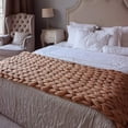 thumbnail image 5 of Chunky Knit Wool Merino Blanket , Boho Bedroom Home Decor Excellent, 5 of 5