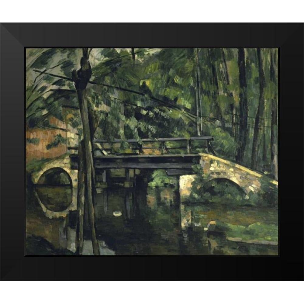 Cezanne, Paul 14x12 Black Modern Framed Museum Art Print Titled - The Bridge at Maincy - Le Pont de Maincy