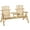 Natural, variant on Resenkos Wooden Adirondack Bench Set with Central Coffee Table, Ideal Outdoor Lounging & Relaxation, Carbonized, All-Weather Comfort,Brown