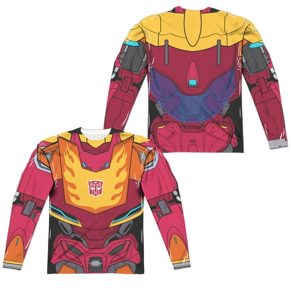 Transformers - Hot Rod Costume (Front/Back Print) - Regular Fit Long Sleeve Shirt - Small