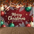 thumbnail image 3 of Blue Ornaments Merry Christmas Banner Star Pattern Christmas Backdrop Snowflake Design Red Background Holiday Background for Christmas Party New Year Celebration Indoor Decoration, 3 of 9