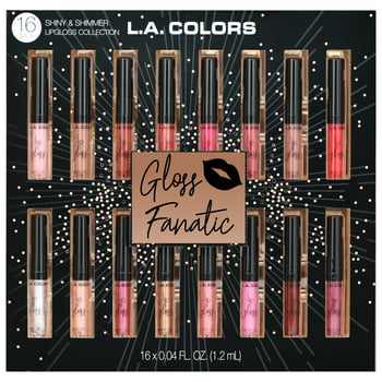 16-Pieces L.A. Colors Holiday Gloss Fanatic Lipgloss Collection Gift Set