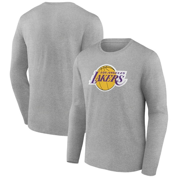 Men's Gray Los Angeles Lakers Alternate Logo Long Sleeve T-Shirt
