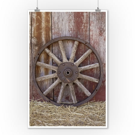 Wagon Wheel Lantern Press Photography 9x12 Art Print Wall