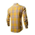 thumbnail image 2 of JLFKNG Mens Shirts Fashion Plaid Printed Tees Lapel Long Sleeve Oversized Breathable Loose Fit Tee Shirts Buttons Up Comfy Summer Clothes, 2 of 4