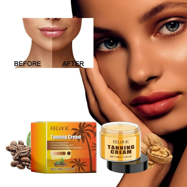 Gel bronceador intensivo, acelerador de bronceado intenso, gel bronceador marrón, acelerador de bronceado para camas solares, gel bronceador marrón intensivo para exteriores, 100 g, crema negra.