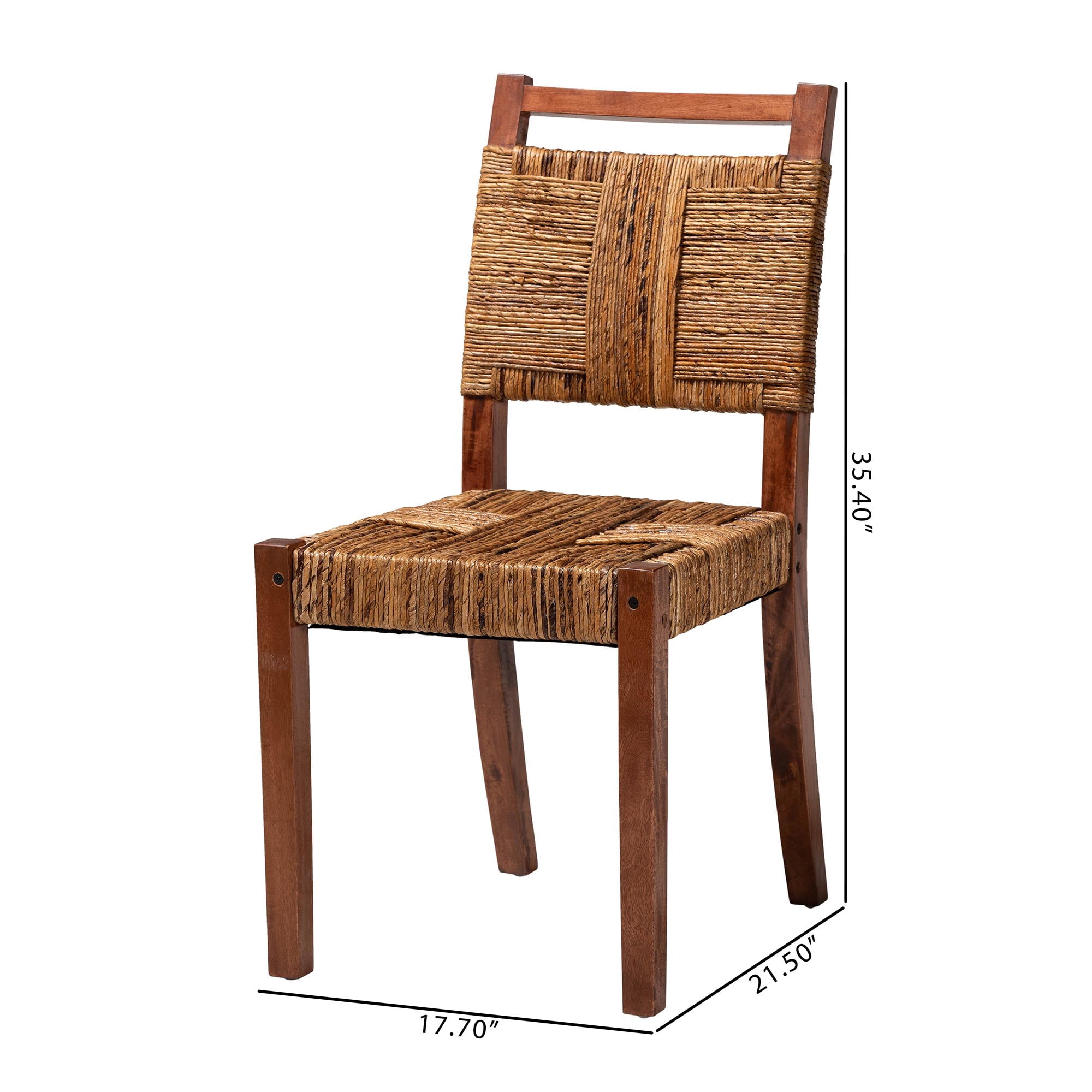 bali & pari Chabela Boho Dining Chair, Set of 2, Natural Brown