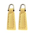 thumbnail image 2 of 2 tiradores de cremallera de piel sintética para ropa, bolsos y botas. Beige Amarillo, 2 of 9