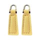thumbnail image 2 of 2 tiradores de cremallera de cuero artificial para chaqueta. Beige Amarillo, 2 of 9