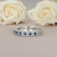 thumbnail image 3 of HeartsAndYou 1.5ct Natural Sapphire & Diamond Band Stylish Half Eternity 14k SOLID White Gold, 3 of 9