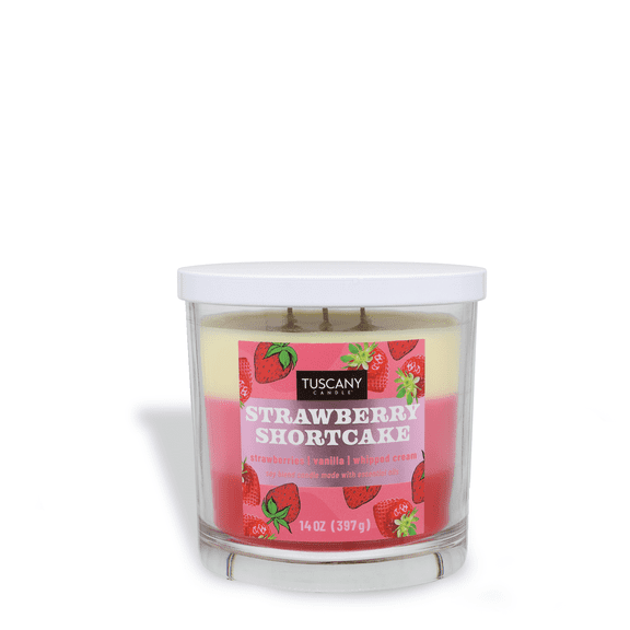 Tuscany Candle Strawberry Shortcake: Vanilla & Whipped Cream Scented Spring Candle, 14 oz