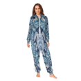 thumbnail image 2 of 1 Piece Adult Onesie Pajamas Cozy & Loose-Fit Sleepsuit Loungewear with Pockets Dark Teal Turtle Pattern XX-Large, 2 of 7
