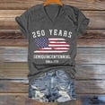 thumbnail image 2 of 250Th Anniversary Usa Shirt Patriotic Flag Graphic V Neck 250Th Anniversary Casual Tee Usa Shirt Gray M, 2 of 4