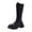 C Black, variant on HAOTAGS Mid Calf Boots for Women, Round Toe Thick Heel Casual Lace Up Boots Brown 5.5