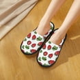 thumbnail image 5 of KLL Hand Drawn Strawberry Slippers for Women Men House Slip on Indoor Outdoor Bedroom Furry Fleece Lined Ladies Comfy Anti-Skid Rubber Hard Sole-Medium, 5 of 8