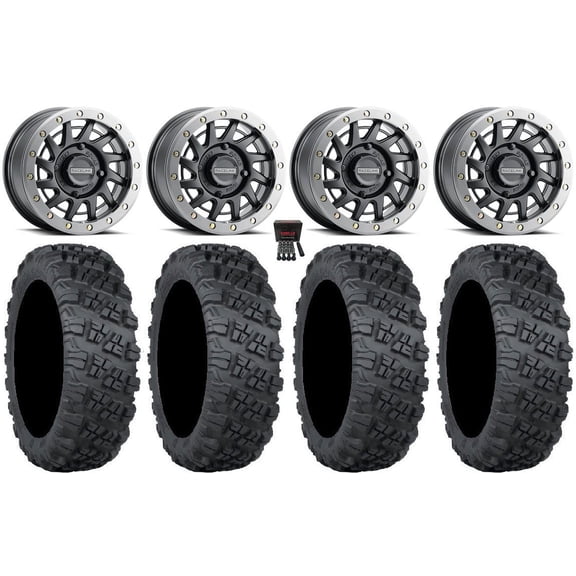 Raceline Squad Bdlk 15" Wheels Bk  10mm 30" Versa Cross V3 Tires Polaris RZR XP 1000 / PRO XP / Ranger XP 900/1000